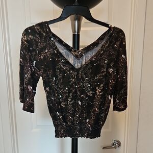 Floral V-Neck Women's Top